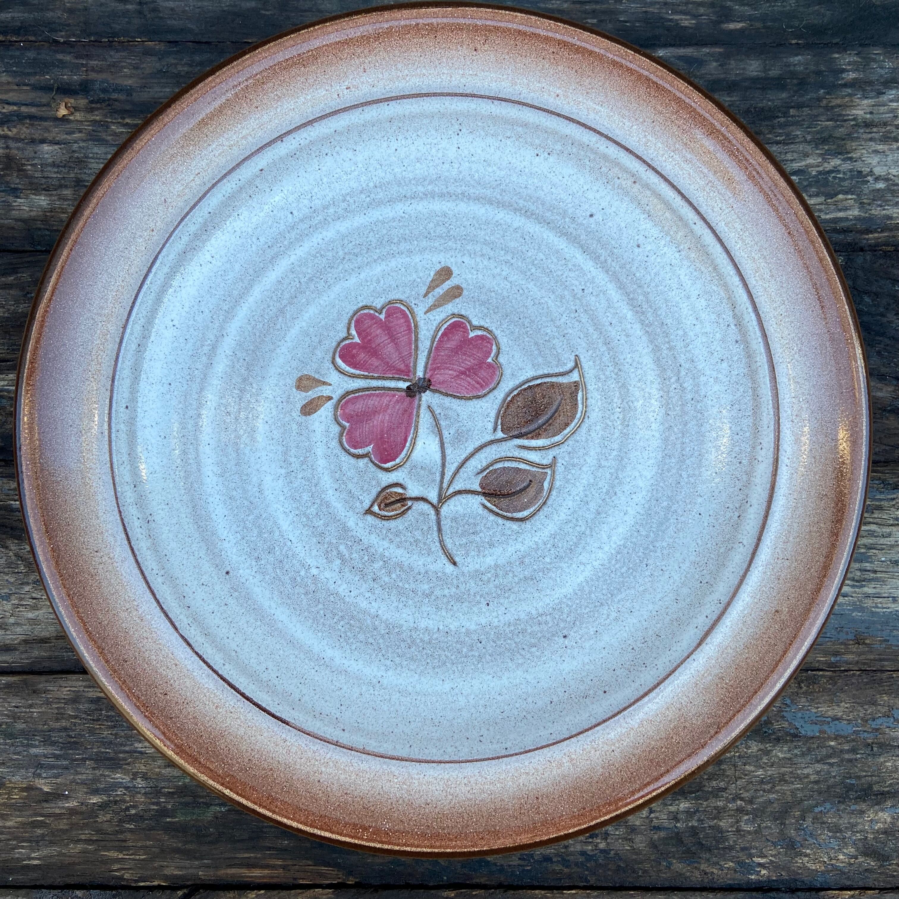 Set of 6 sandstone plates-Manufacture Niederviller