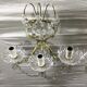 Pair of 3-light bronze and crystal wall lights