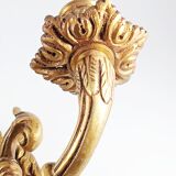 Set of 2 old candlestick sconces in bronze