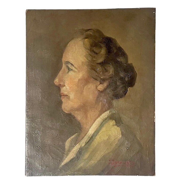 Portrait of a woman in profile from the 19th century