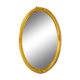 Large oval mirror gilded wood with red plate 44x66cm