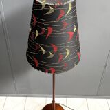 Danish Teak floor lamp with Black and Red , Yellow shade 1960s