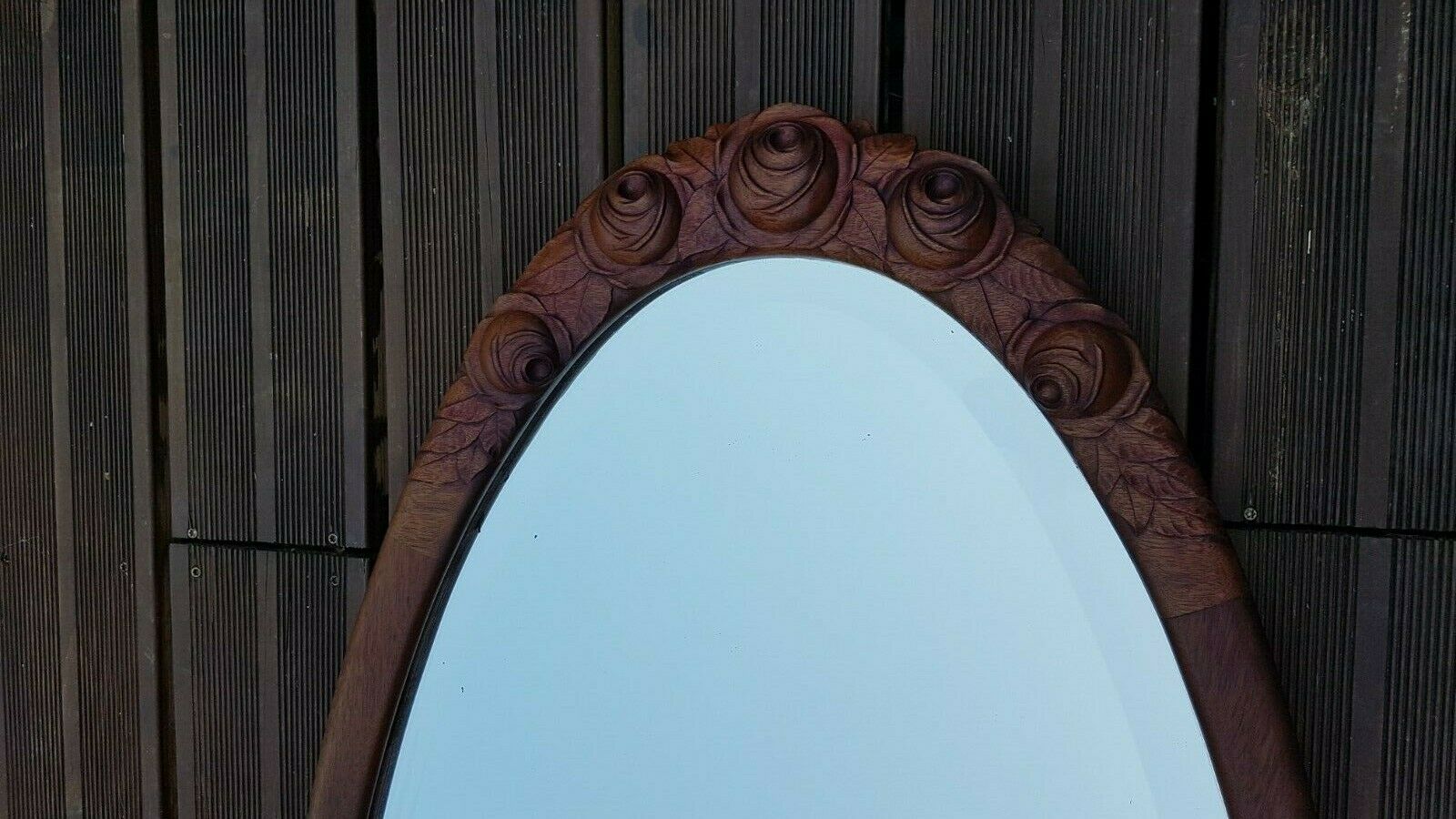 Oval mirror from a 1930s dressing table H138.50 x W 60.50 cm
