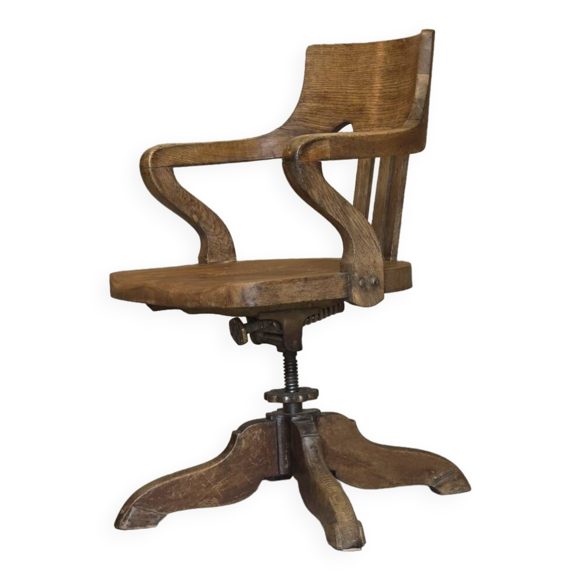 English American office armchair circa 1900 in oak