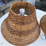 Pair of rattan bedside lampshade