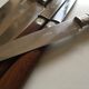 6 knives engraved Paris in art deco rosewood.