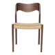 1 of 4 Vintage Niels Otto Møller Chair, Model 71, Dark Oak, Danish Cord