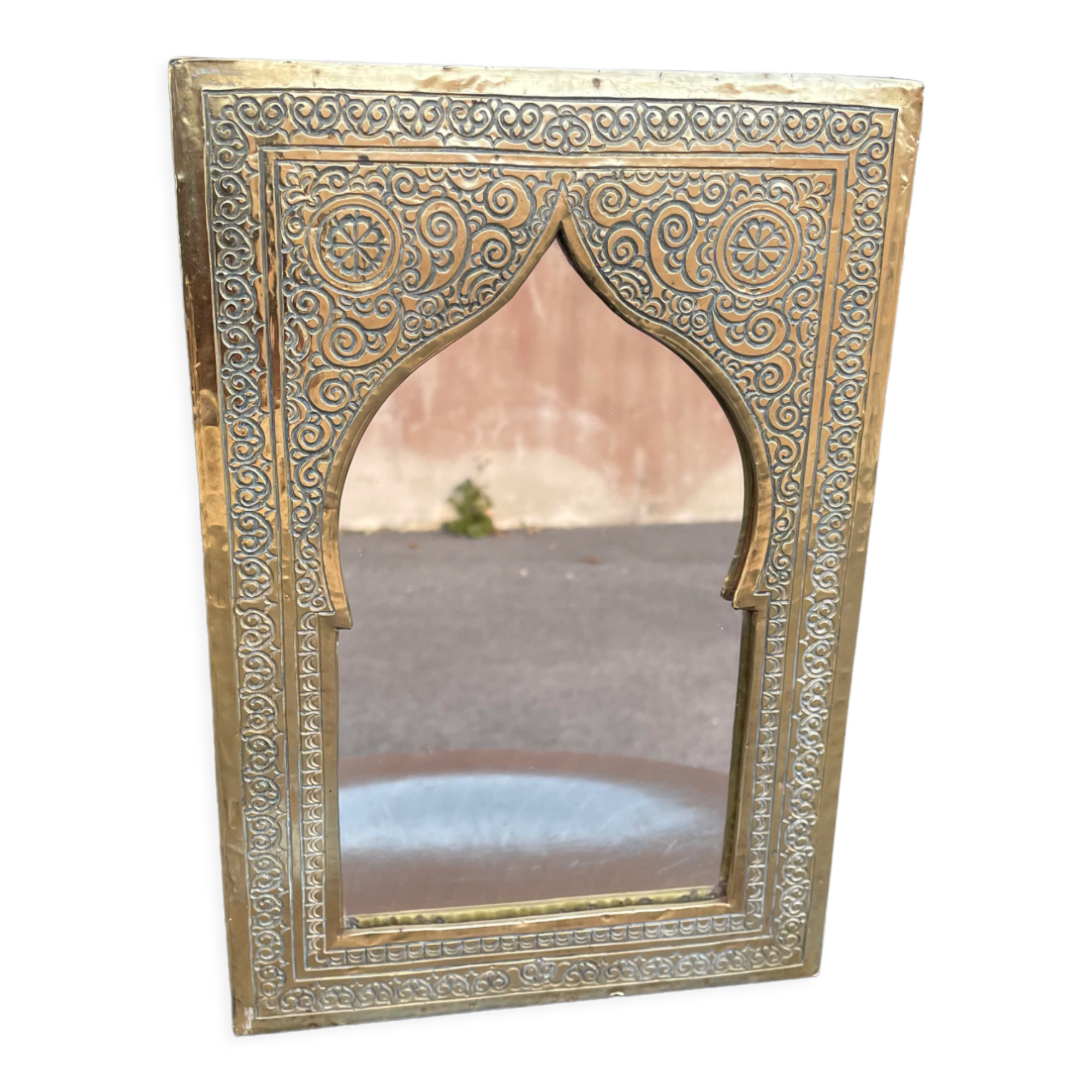 Moroccan brass mirror 19x28cm
