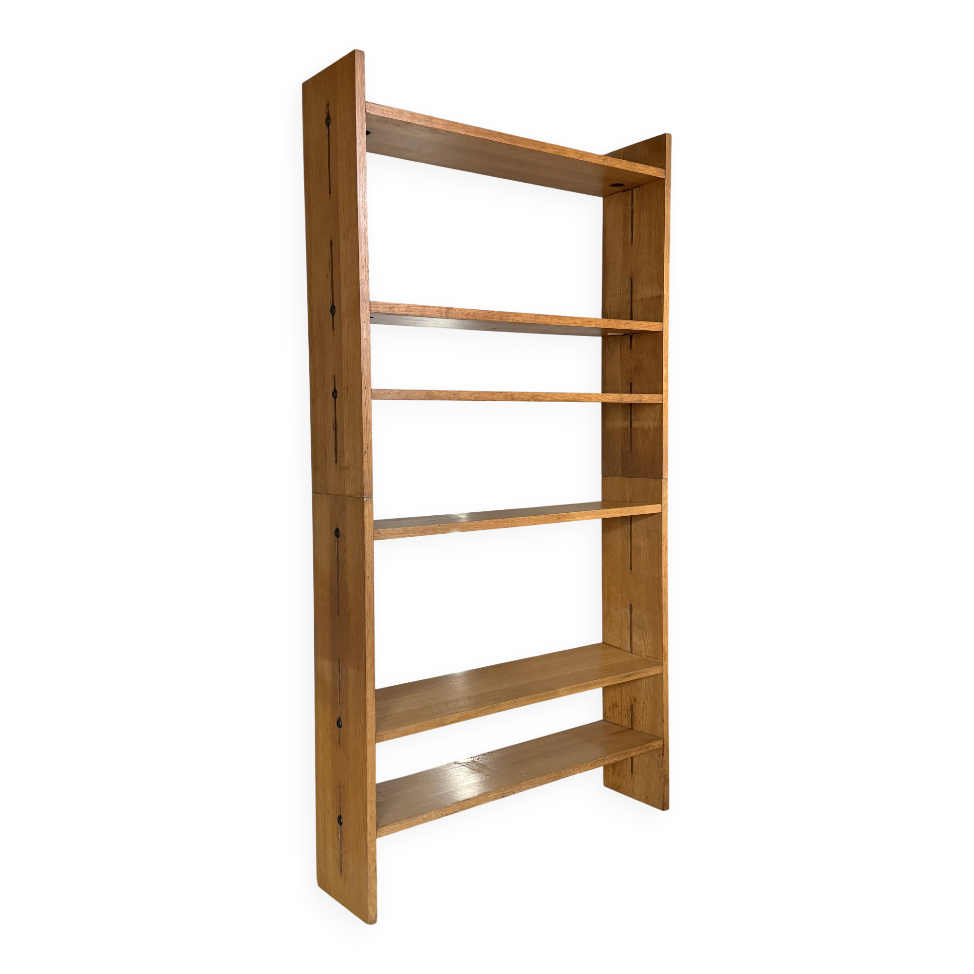 Vintage freestanding bookshelf in solid oak