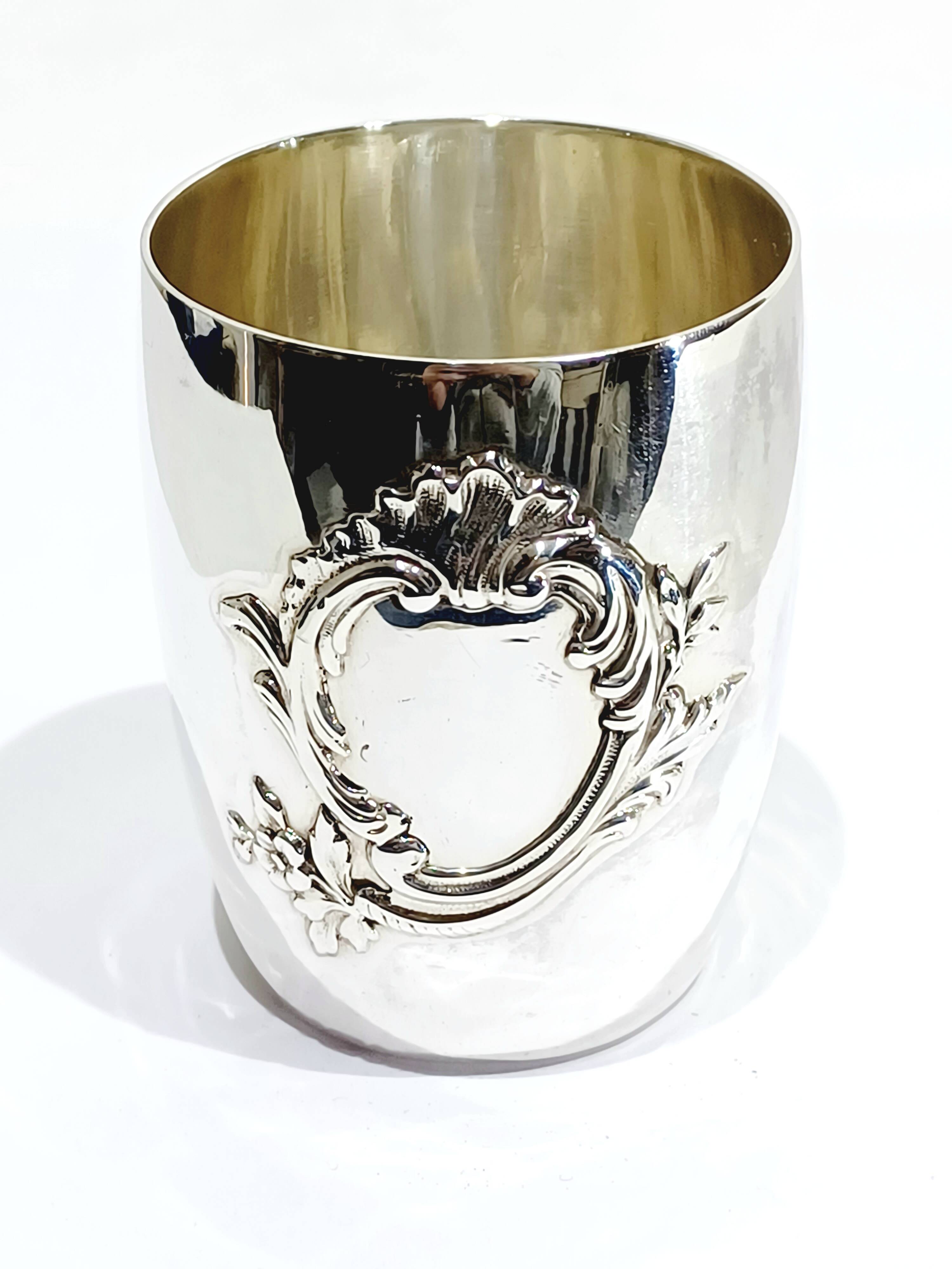 Louis XV style solid silver cup