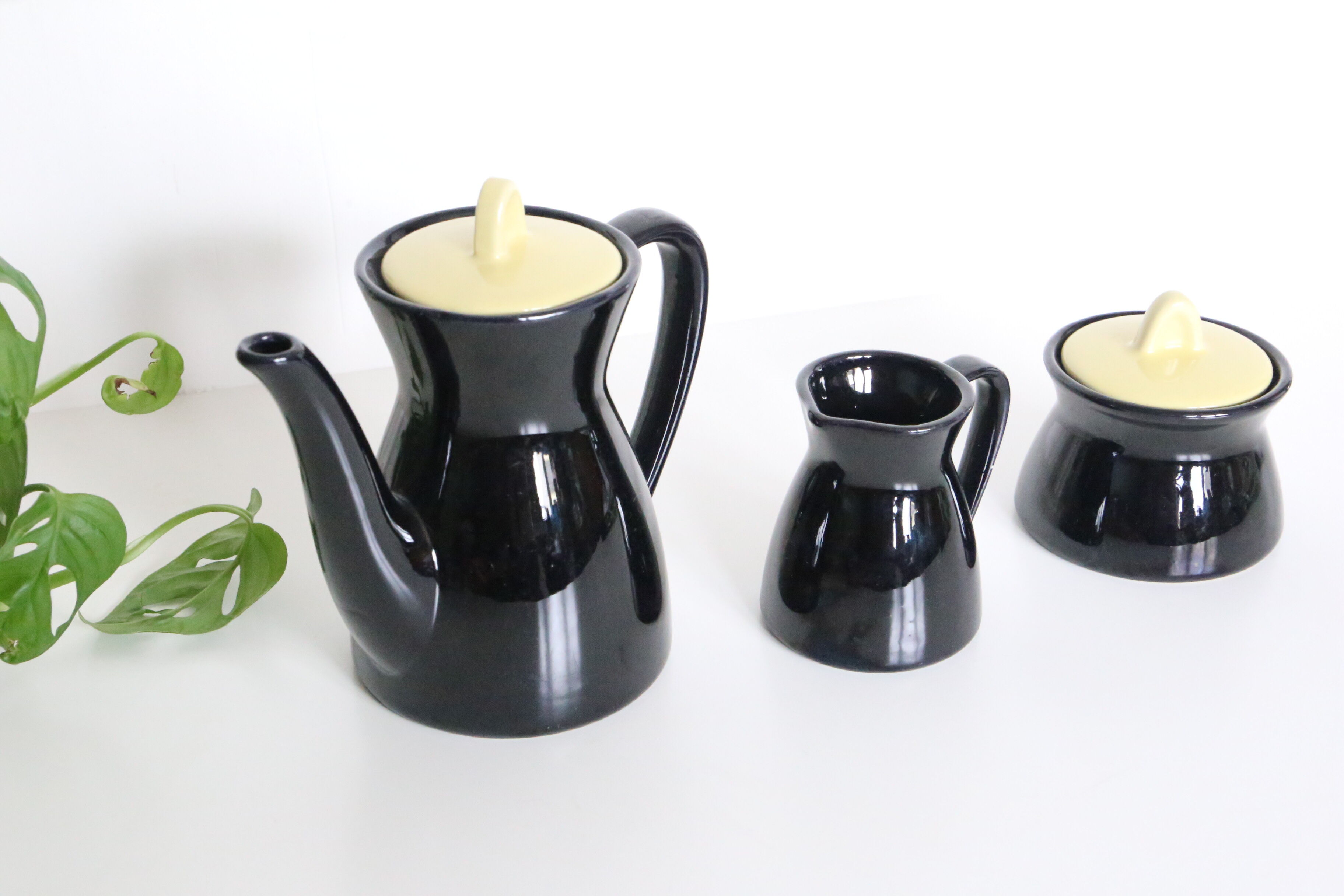 Waku coffee maker, milk and sugar pot, heat-resistant, German ceramics, Vintage