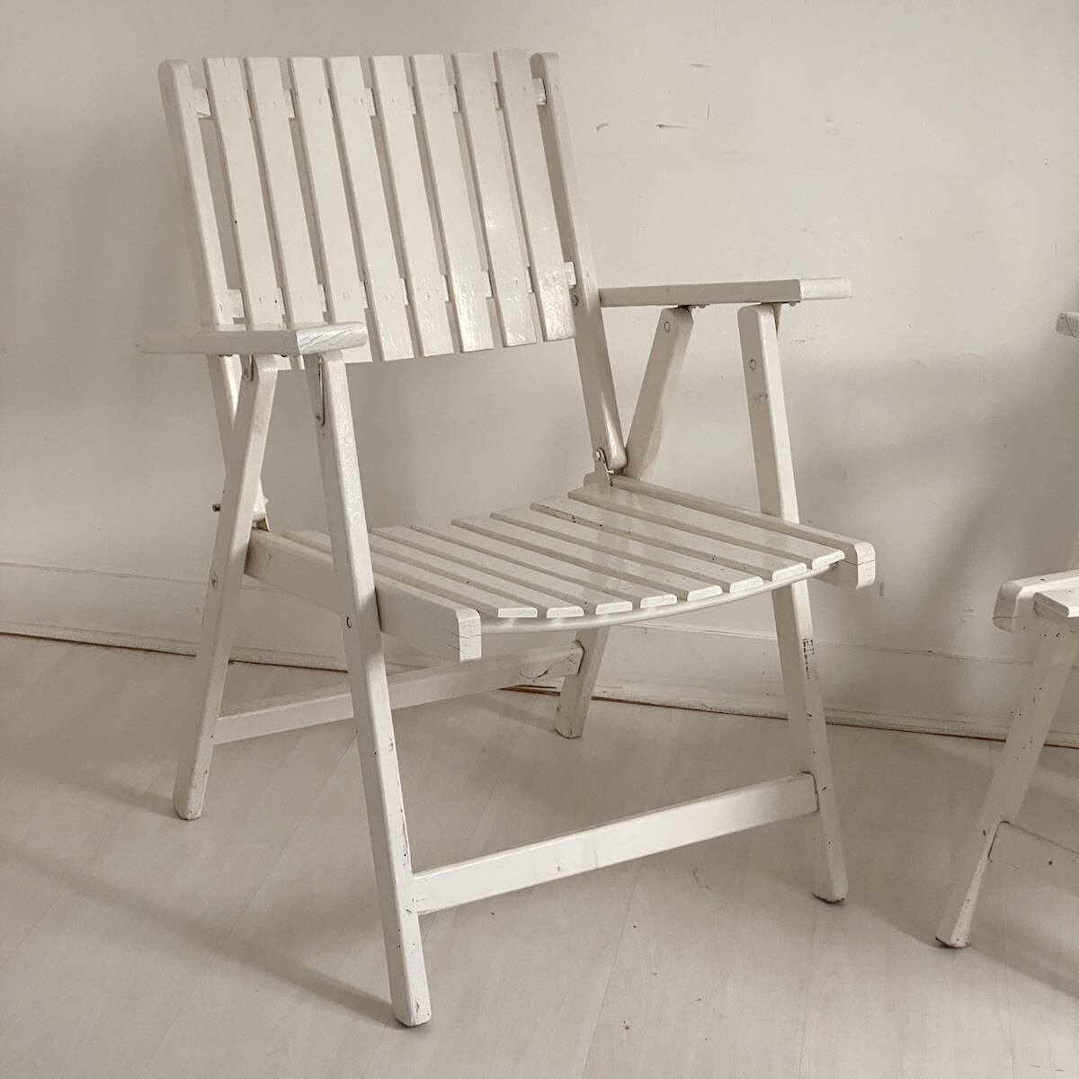 Pair of vintage 1960s folding garden chairs