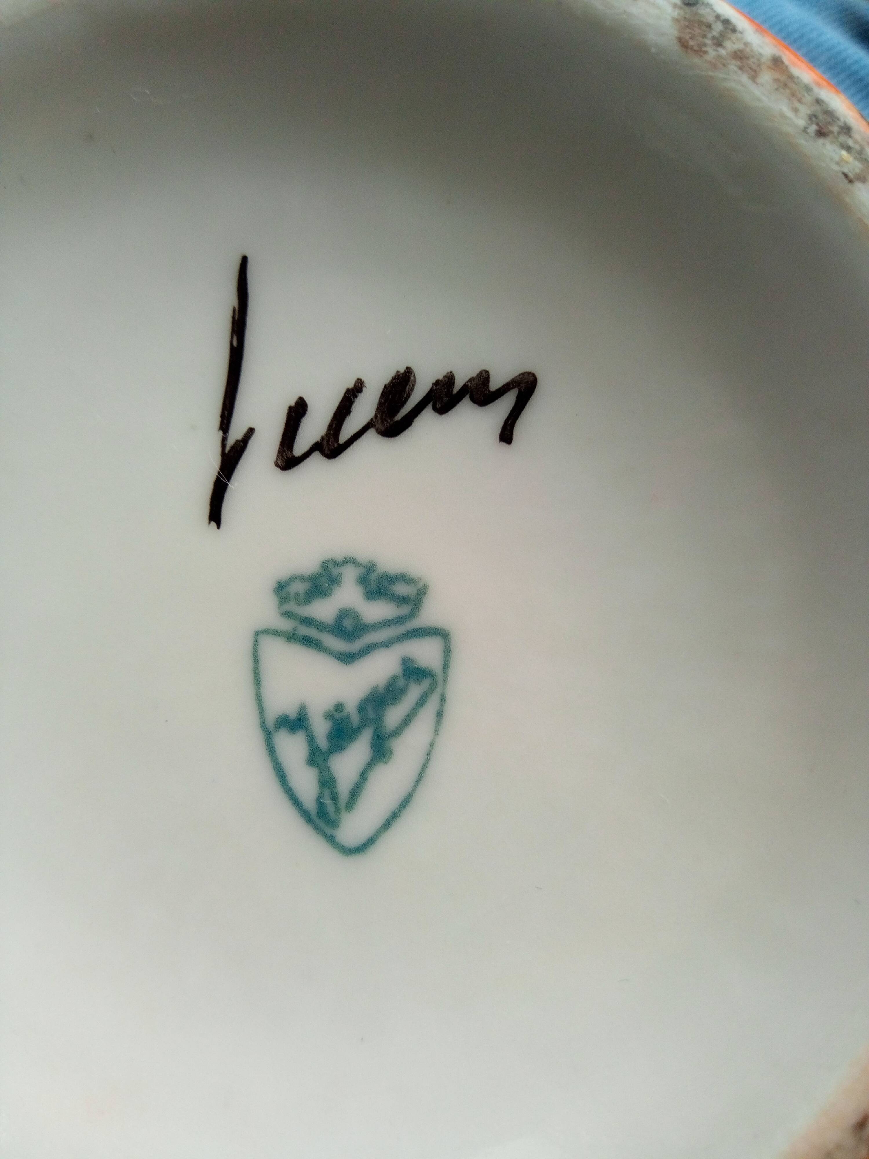 German ceramic pot cover Jäger