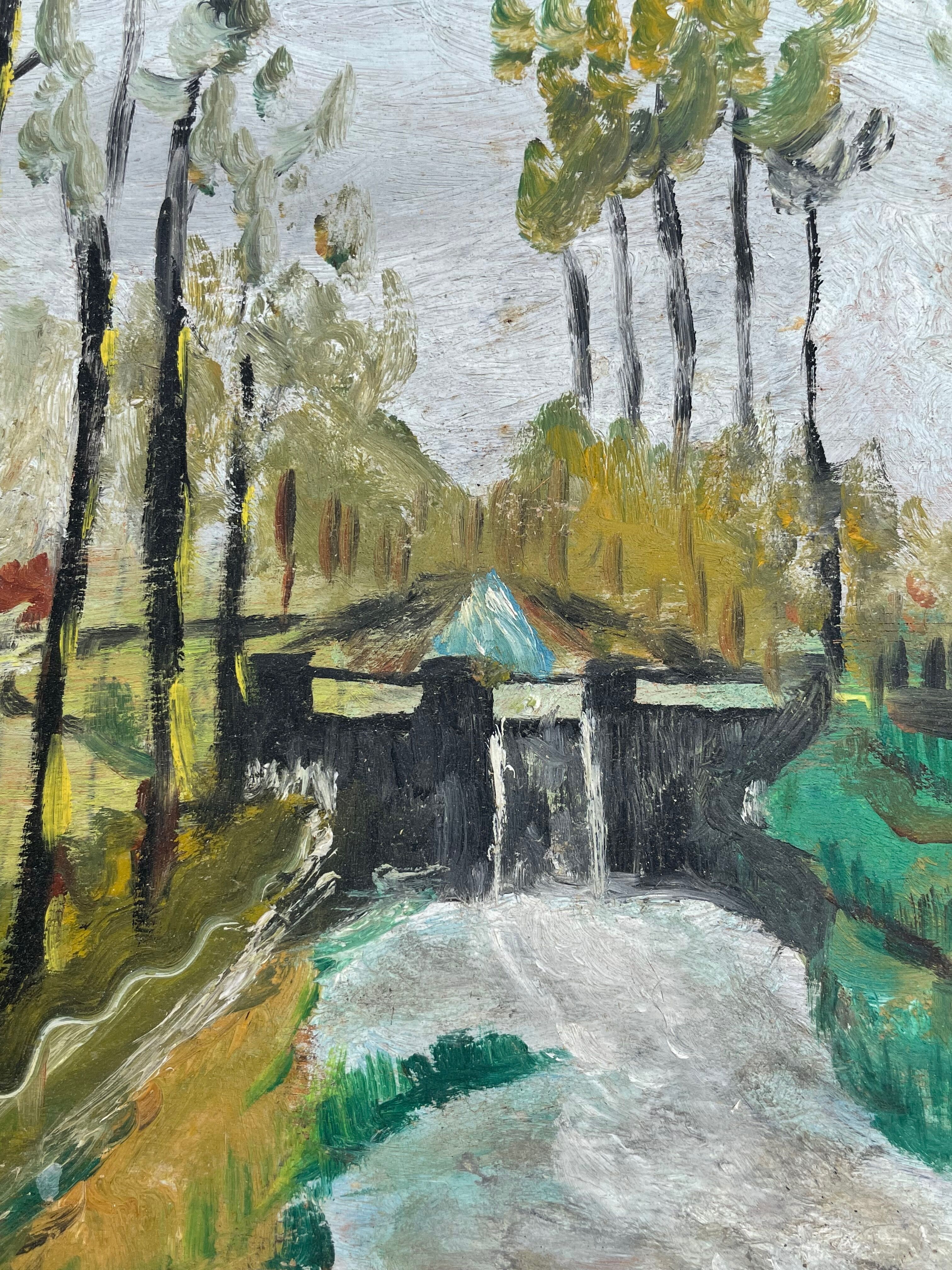 Old landscape painting in the taste of Utrillo XXth