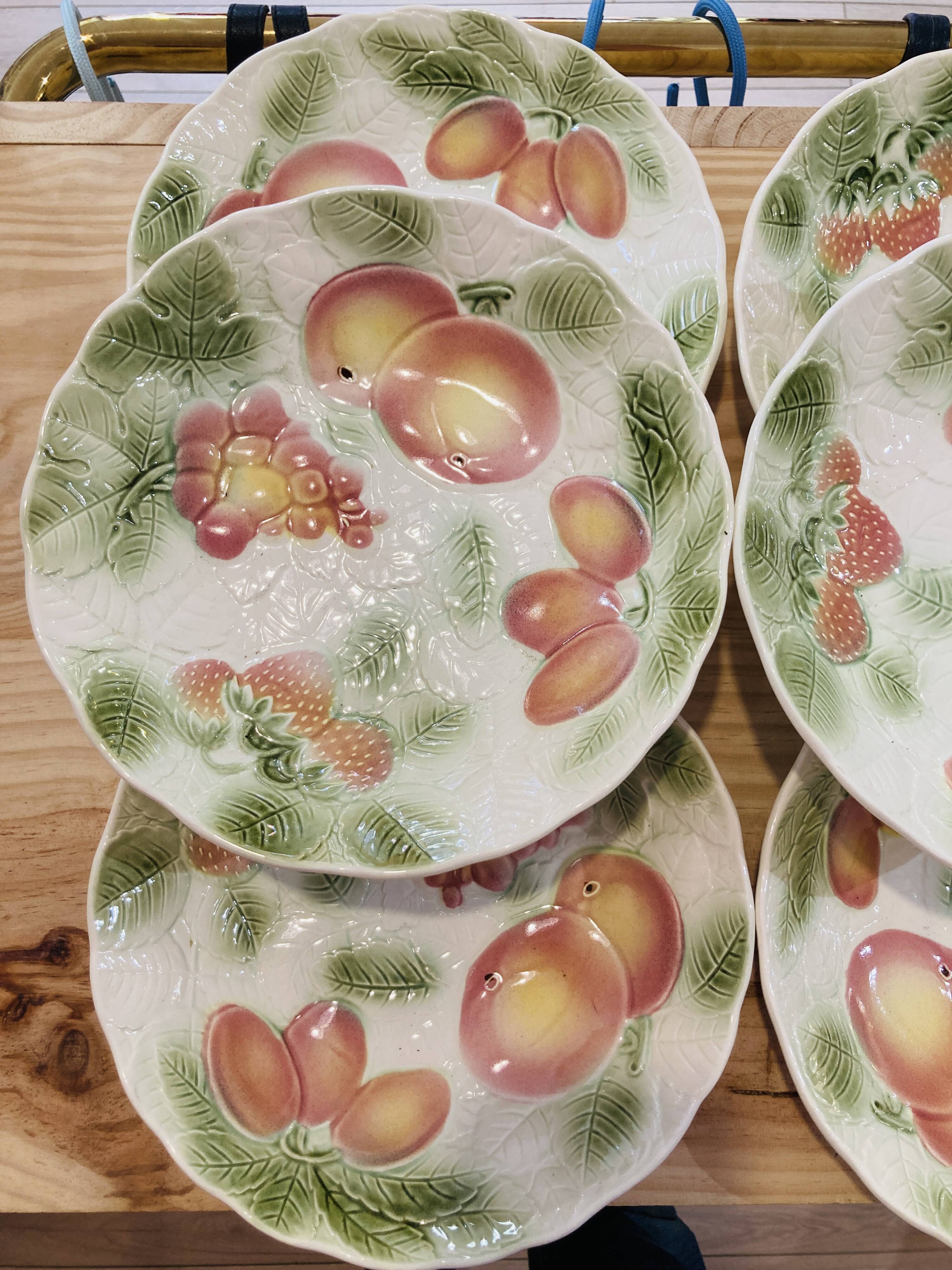 6 hollow plates saline slurries baths fruit-vintage-kitchen patterns