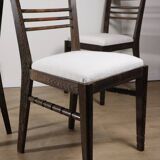 Set of 4 modernist chairs in oak and bouclé fabric, 1940