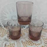 3 bubble glass water glasses