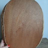 Vintage rattan and mother-of-pearl tray