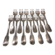 12 silver-plated oyster forks by Christofle Cluny, 14.9cm