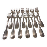 12 fourchettes à huitre métal argenté orfèvre Christofle cluny 14,9cm