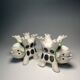 4 wooden animal figurines – Asian folk art, 20th century