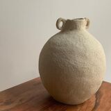 Vase en grès blanc chamotté