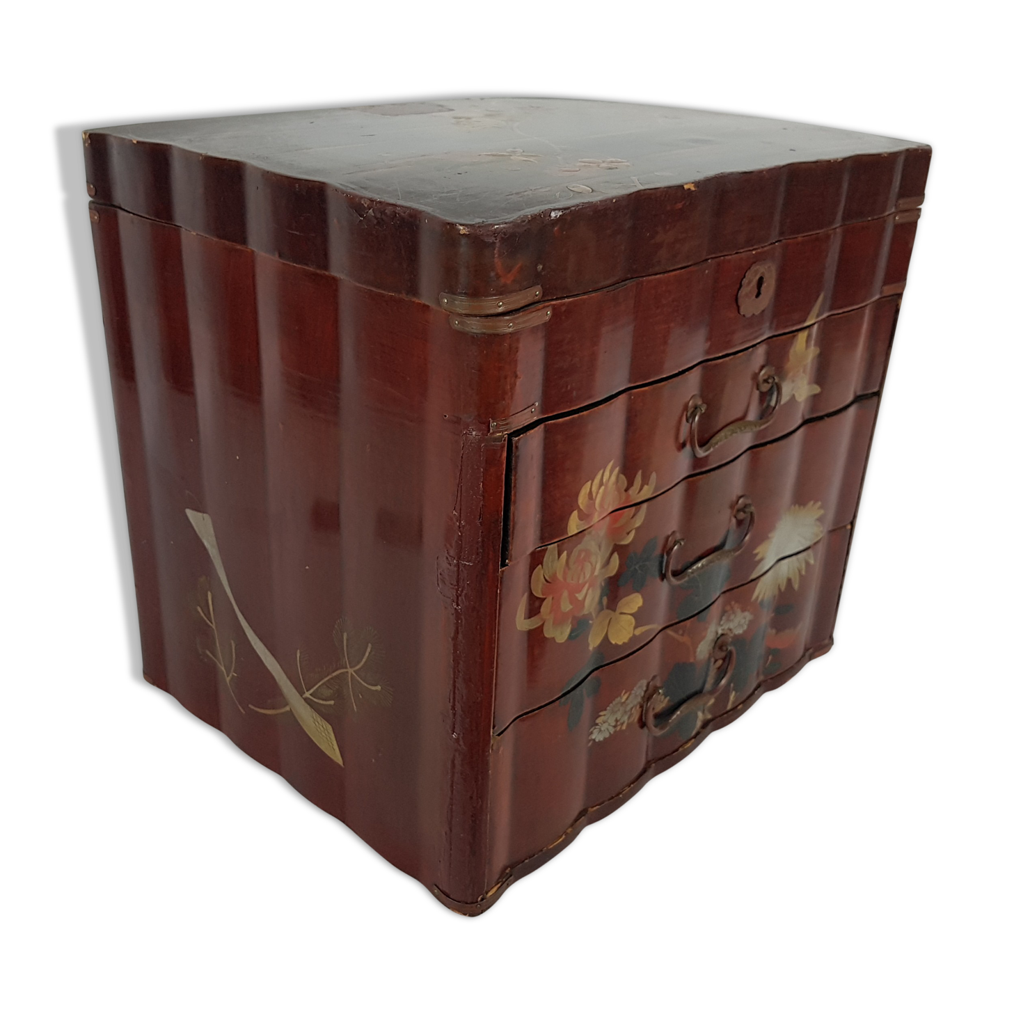 Sewing box or lacquered wood storage Japan early XX