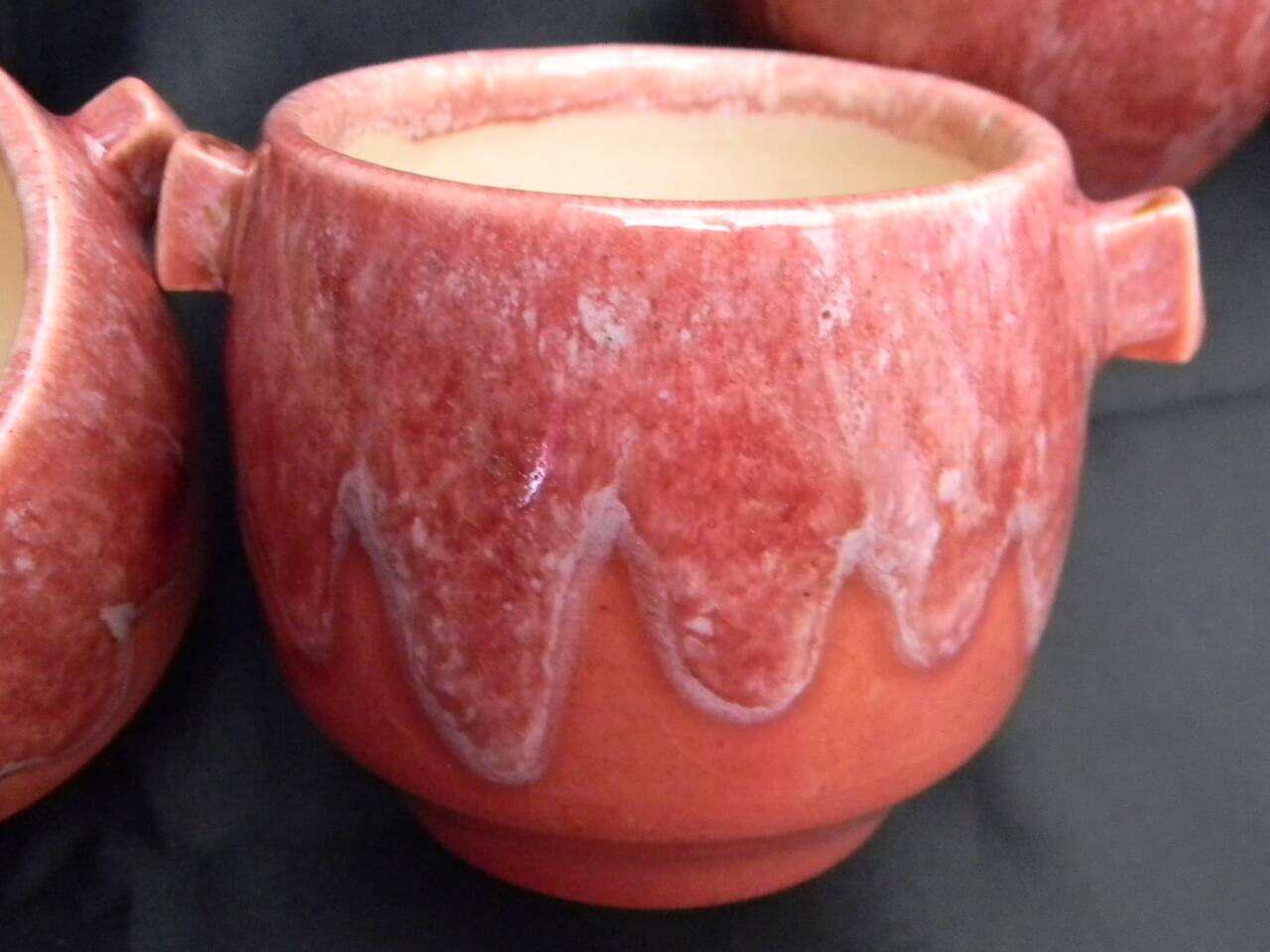 7 small ceramic pots by Jacques LACHENY. Saint Amand en Puisaye.