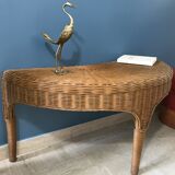 Low table in wicker rattan and bamboo