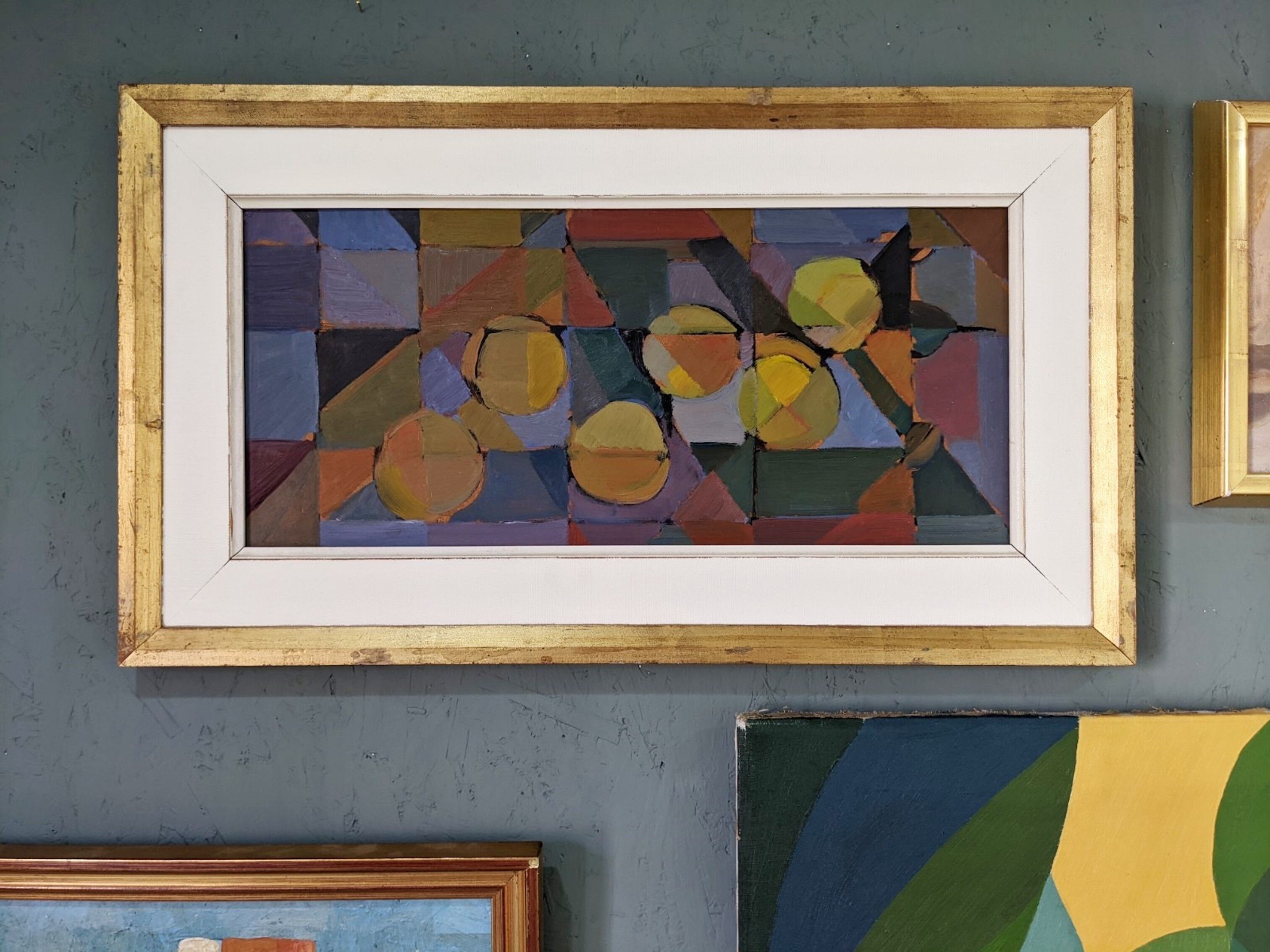 Swedish abstract oil painting from mid-century 1950