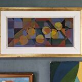 Swedish abstract oil painting from mid-century 1950