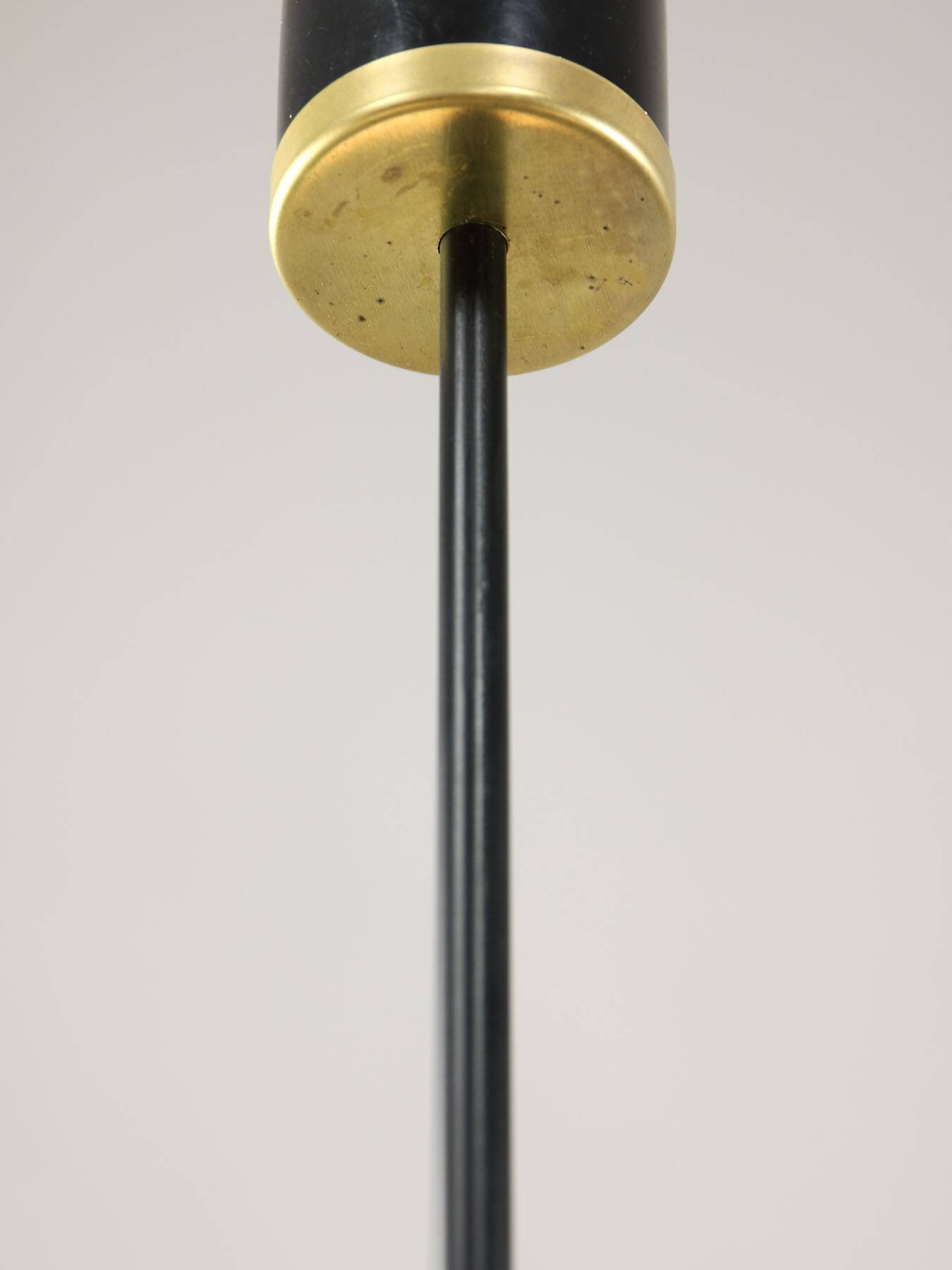 Mid-century italian brass and opaline chandelier