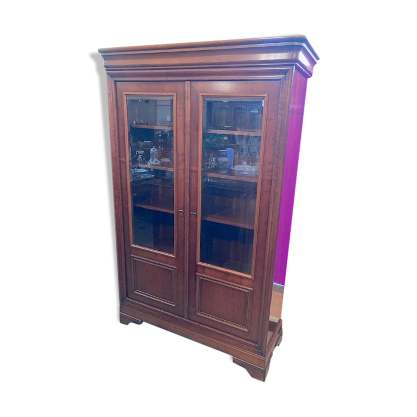 Bookcase with 2 glass doors