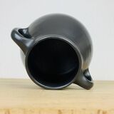 Black ceramic pot-bellied vase from the 50s