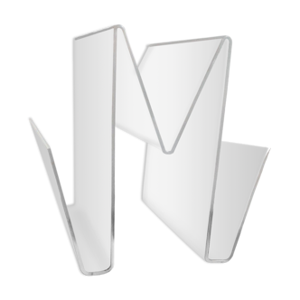 Vintage 70s altuglass magazine rack with 3 compartments