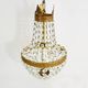 Former 2-light bronze hot air balloon chandelier, glass stamps. Year 50