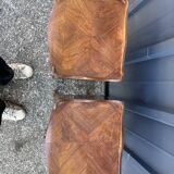 Pair of Louis XV style bedside tables in rosewood