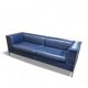 Poltrona Frau set / dark blue leather / Talus / sofa - chairs - / 3 seater / 2 x lounge chair