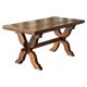 Rustic coffee table in solid oak, Sabi Sabi style, 19th century.