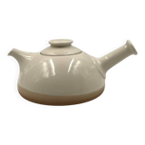 Mid-century Modern cream gres teapot, Franco Bucci Italy ca. 1970