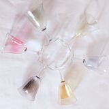 Six vintage polychrome glasses