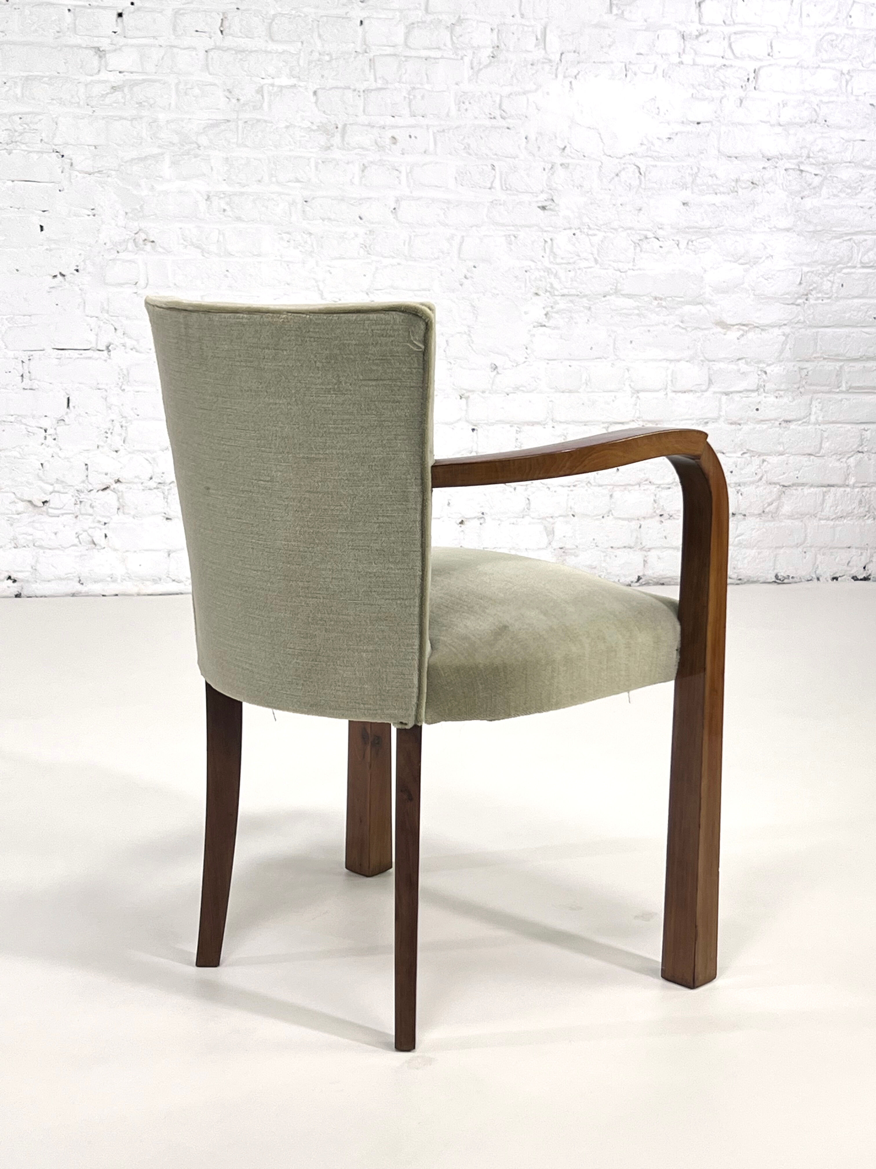 Pair of armchairs art deco 30/40 in wood and velvet
