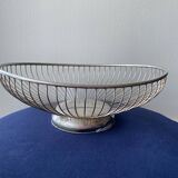 Vintage basket from De Uberti Italy in silver metal