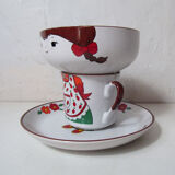 Bowl plate mug set little girl in vintage sandstone