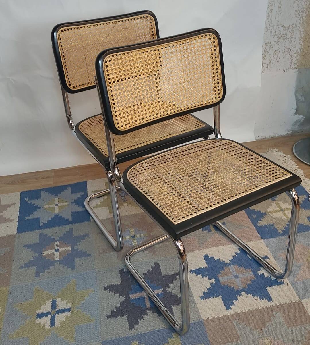 Chaise Cesca B32 noire d'après Marcel Breuer, Italie