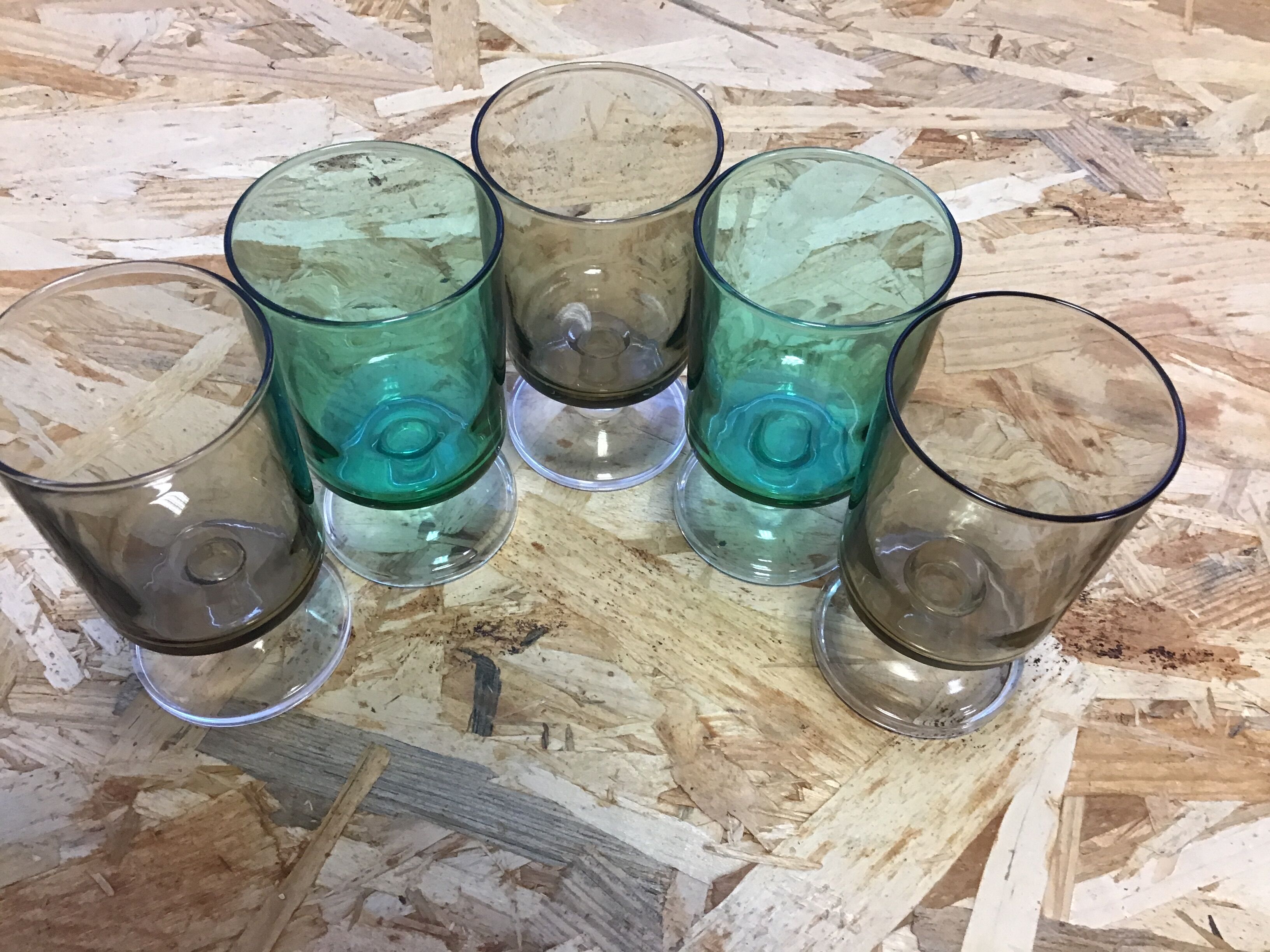 Foot glasses set of 5