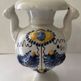 Italy Savona pair of earthenware vases floral decoration anonymous character XVIII e