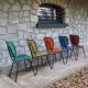 5 vintage skai metal chairs 60 years