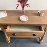 Console / Table d’appoint en chêne massif rénovée