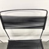 Set of 6 "Spaghetti" Chairs Italian Design 80s – Black & Chrome